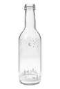 Bordeaux-Flasche weiss bedruckt Winterlandschaft 250ml MCA/PP28, solange Vorrat!  Lieferung ohne Verschluss, bei Bedarf bitte separat bestellen.